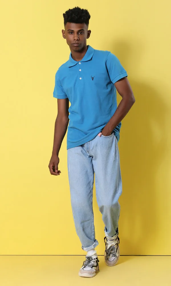 38133 Solid Polo Shirt - Blue