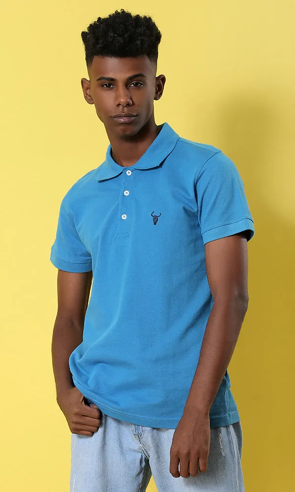 38133 Solid Polo Shirt - Blue