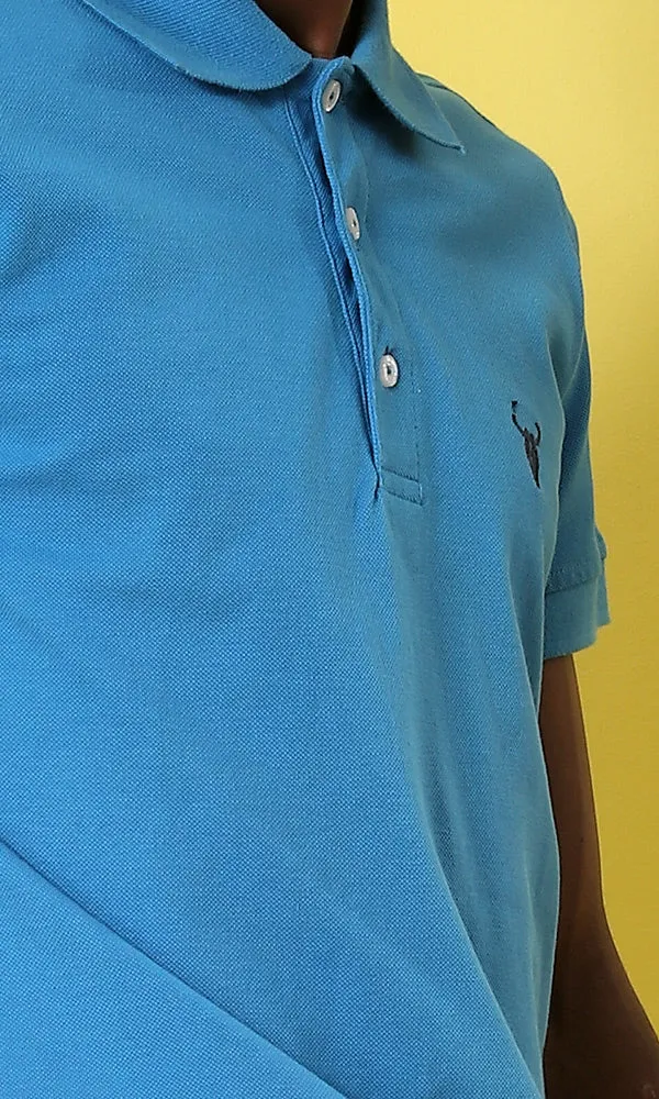 38133 Solid Polo Shirt - Blue