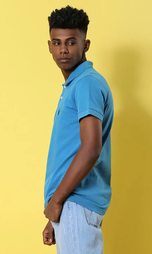 38133 Solid Polo Shirt - Blue