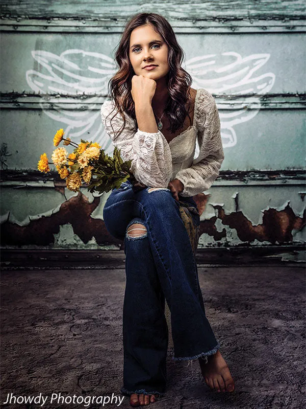 Angel Wings Garage Photography Backdrop