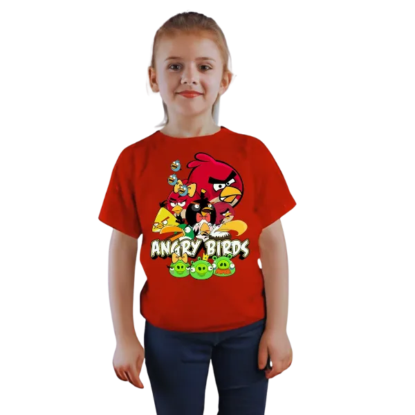 Angry Birds Printed T Shirt For Kids