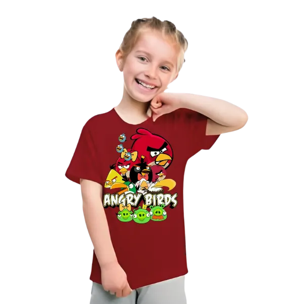 Angry Birds Printed T Shirt For Kids