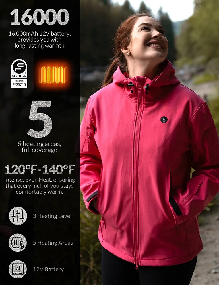 ANTARCTICA GEAR Heated Jacket for Men and Women, Winter Coat Soft Shell Heating Hood Jacket