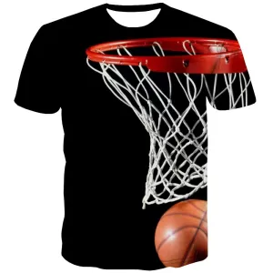 Basketball T shirts Men Night View Tshirt Printed Galaxy Tshirts Cool City T-shirts Graphic