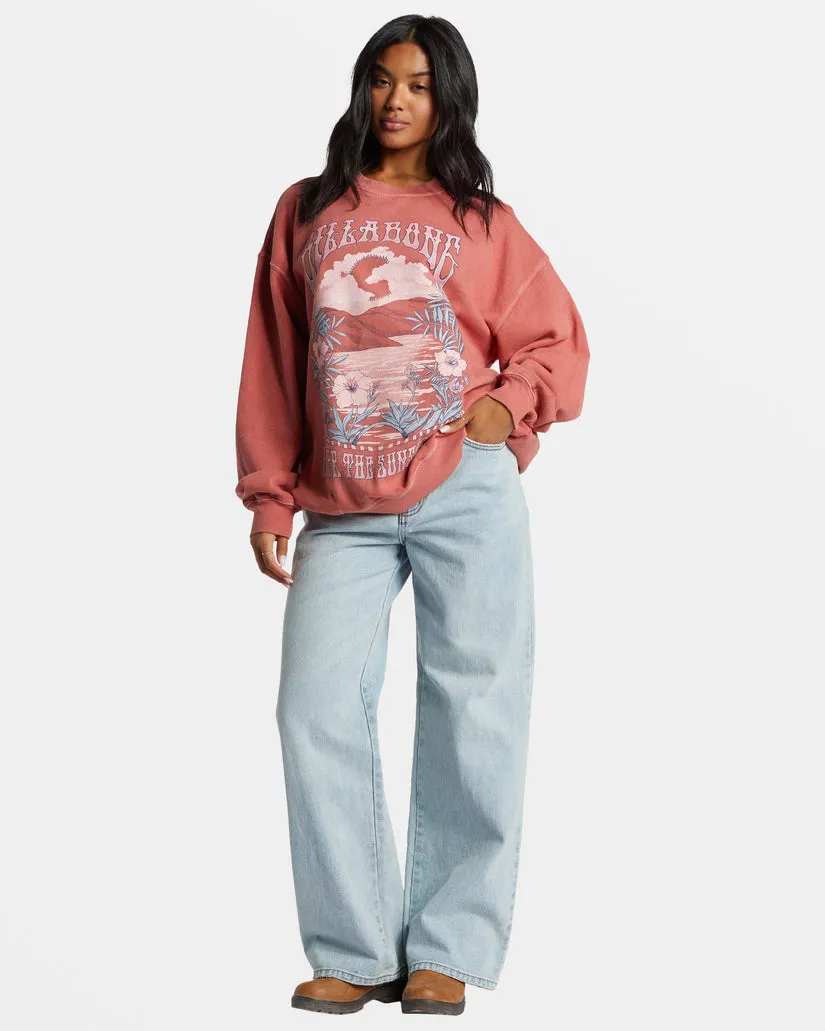 Billabong Ride In Oversized Crewneck Sweatshirt