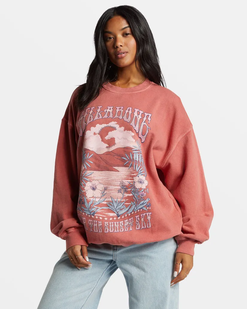 Billabong Ride In Oversized Crewneck Sweatshirt