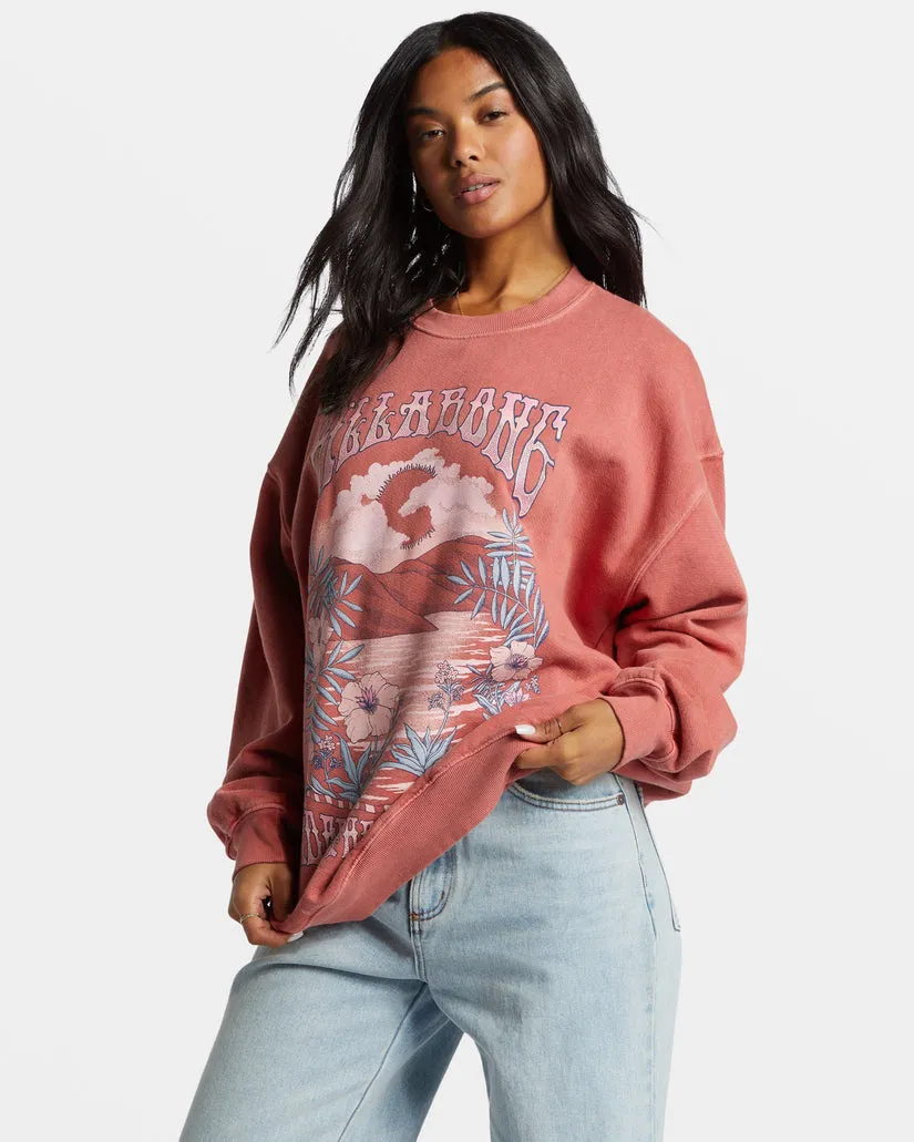 Billabong Ride In Oversized Crewneck Sweatshirt