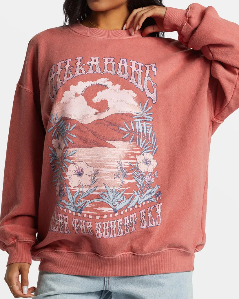 Billabong Ride In Oversized Crewneck Sweatshirt