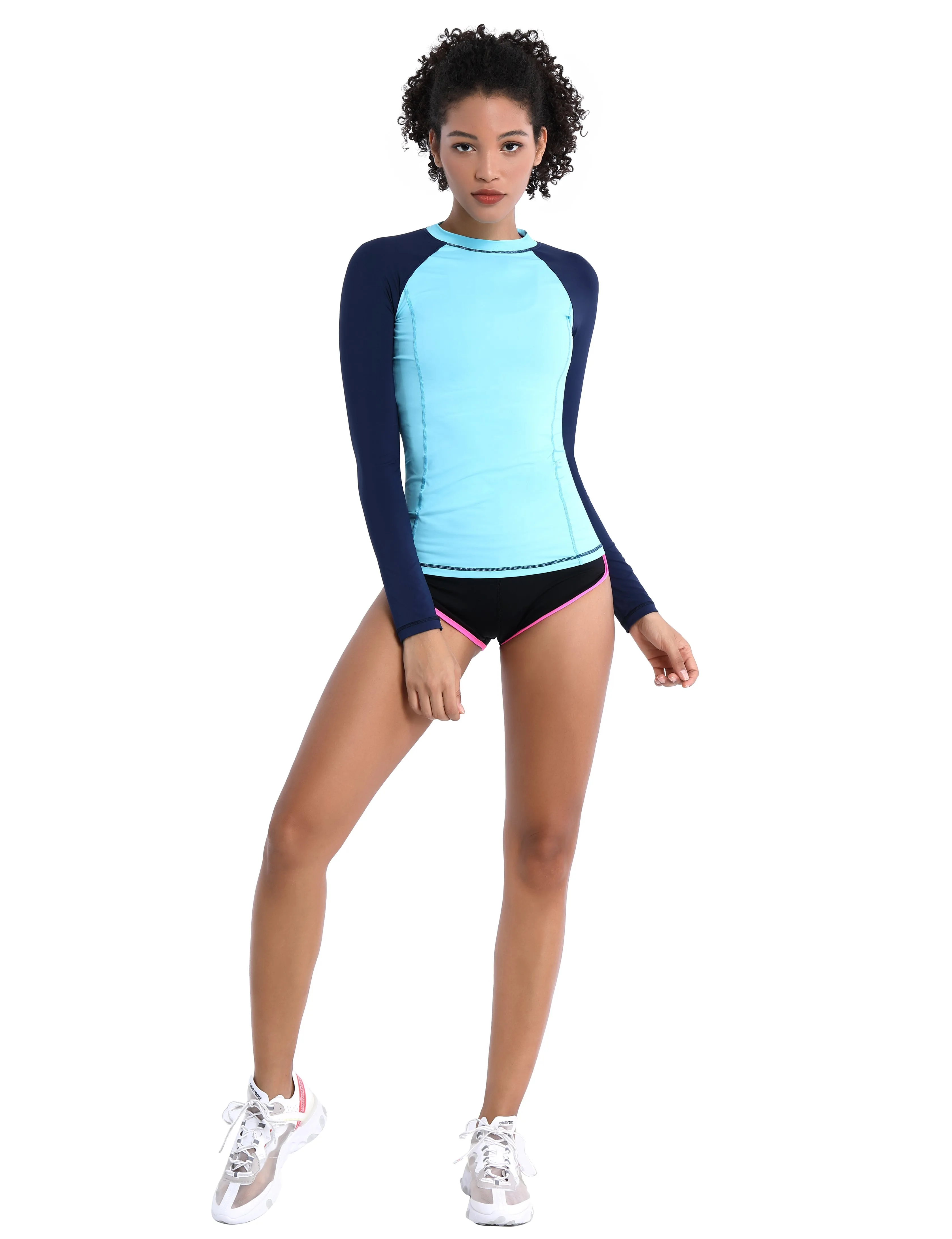 BUBBLELIME 84P/16S Long Sleeve Rashguard for Women Mix Color_Gym