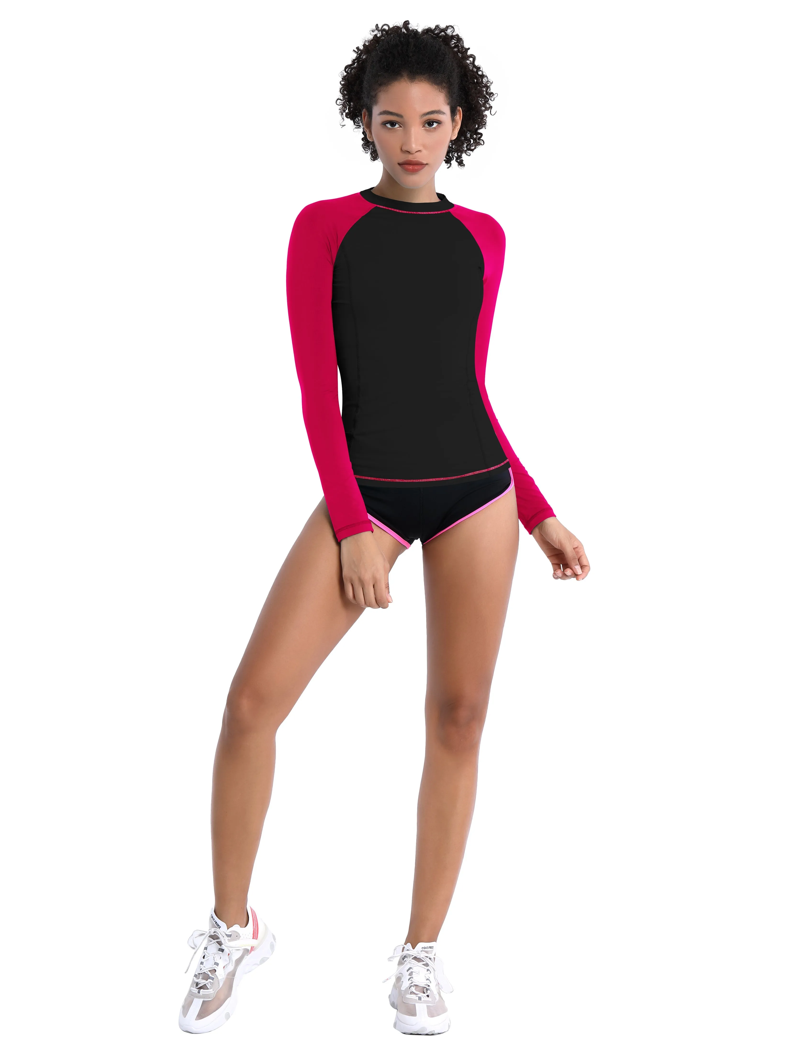 BUBBLELIME 84P/16S Long Sleeve Rashguard for Women Mix Color_Gym