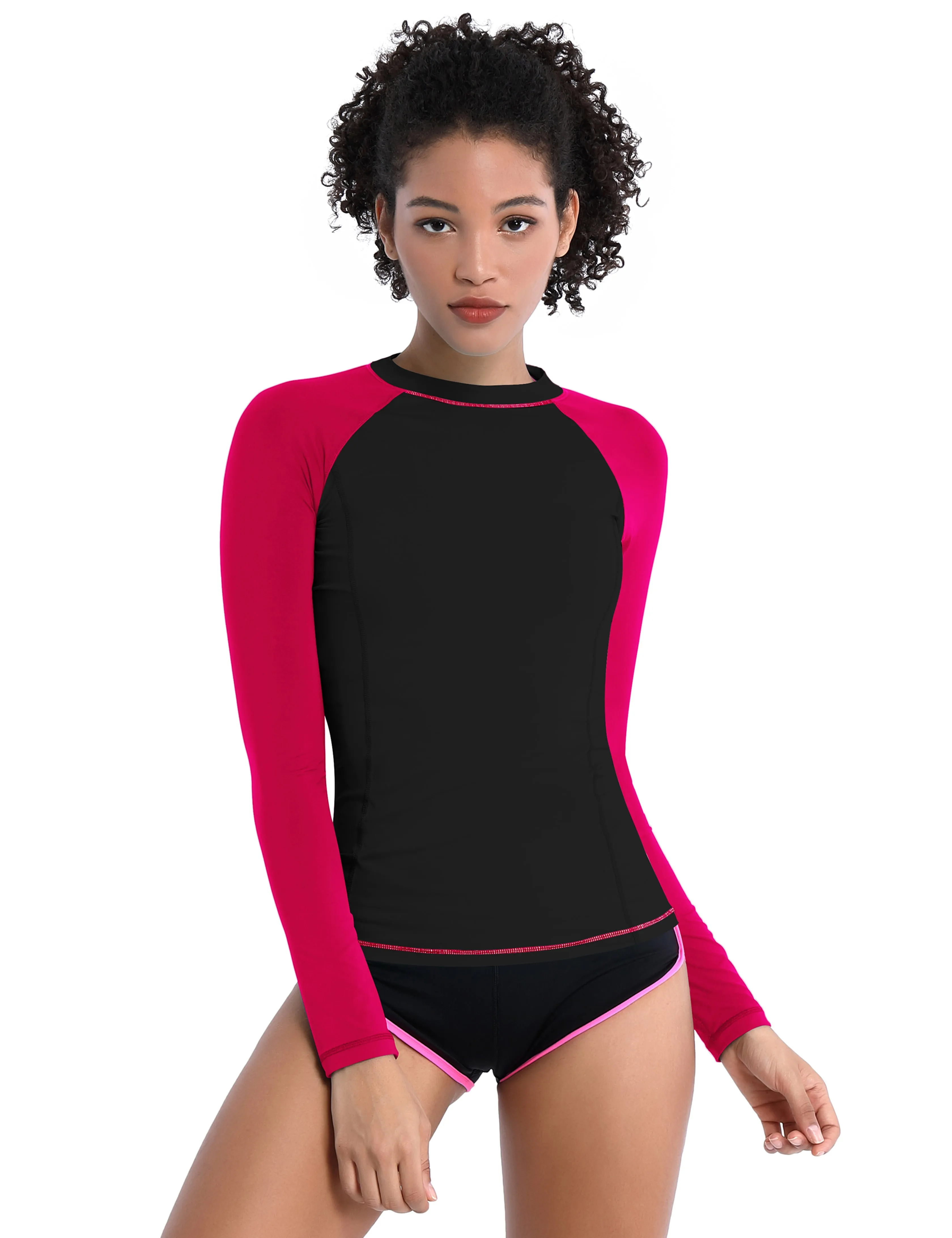 BUBBLELIME 84P/16S Long Sleeve Rashguard for Women Mix Color_Gym