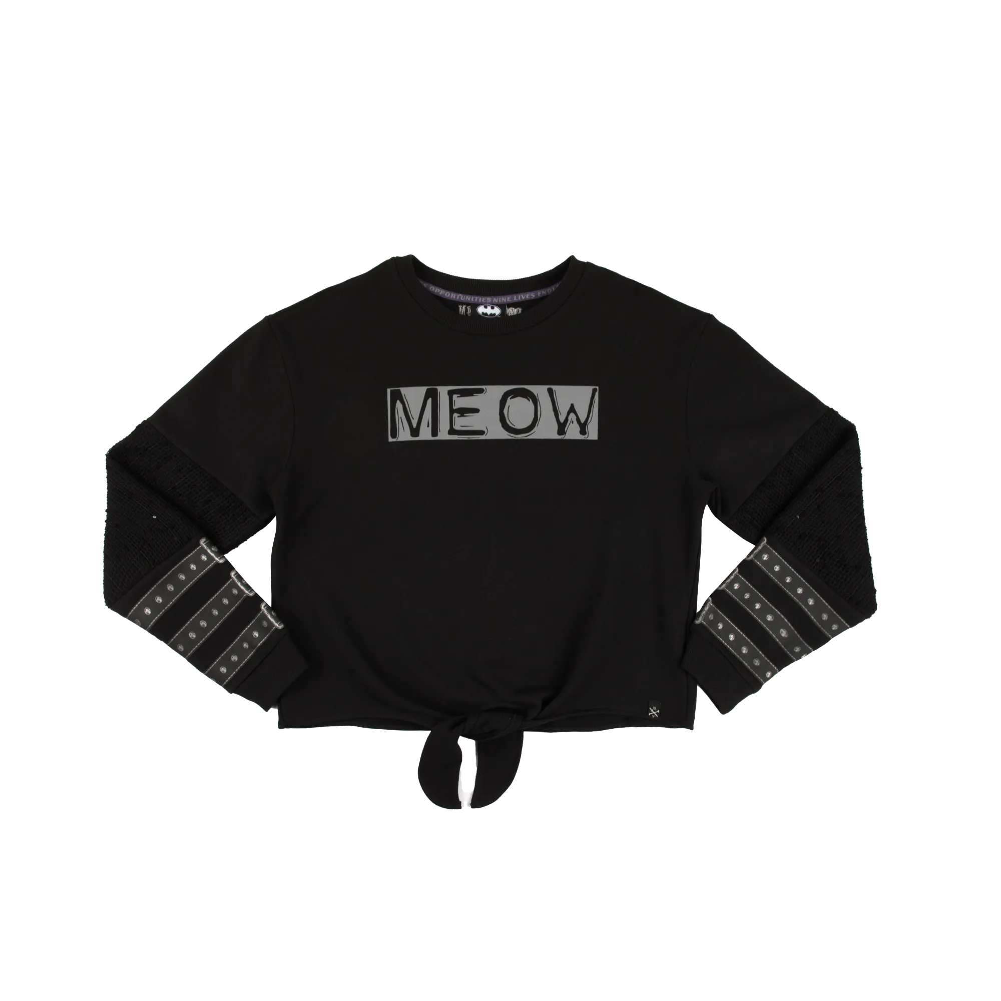 Catwoman Meow Front Tie Long Sleeve