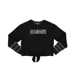 Catwoman Meow Front Tie Long Sleeve