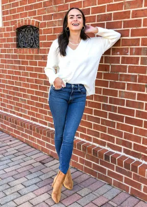 Cielo V Neck Sweater - Ivory