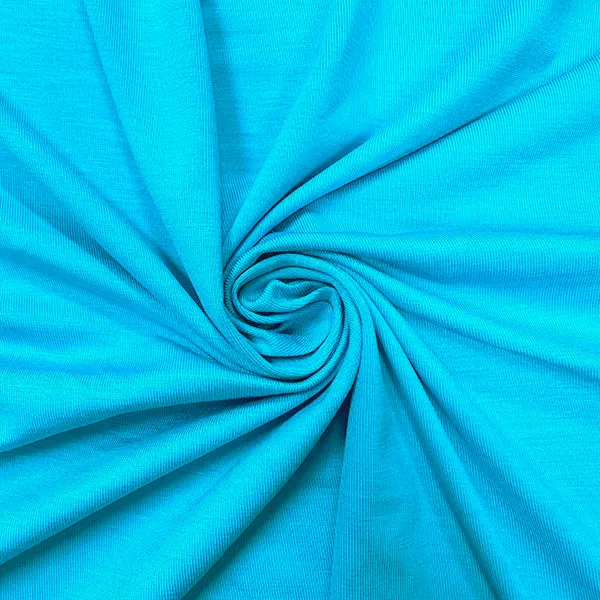 Cyan Solid Rayon Spandex Jersey Knit Fabric