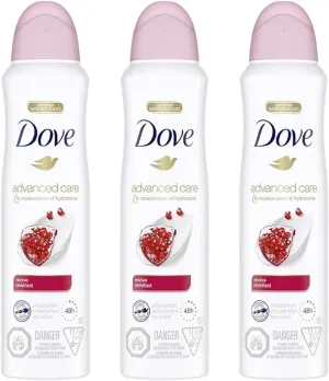 Dove Advanced Care Dry Spray Antiperspirant Deodorant for Women, Revive for 48 Hour Protection And Soft And Comfortable Underarms, 107g, Pack of 3