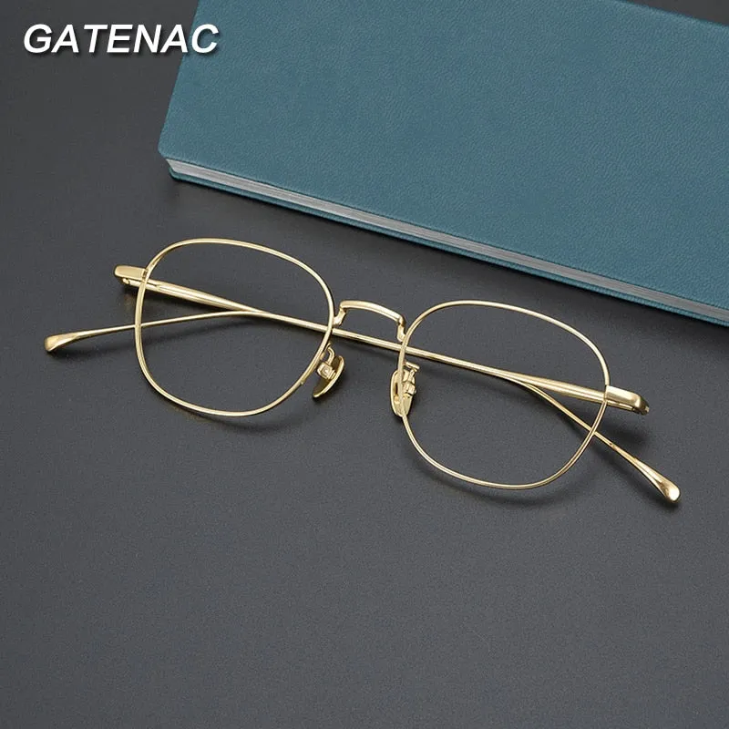 Gatenac Unisex Full Rim Irregular Square Titanium Eyeglasses Gxyj996