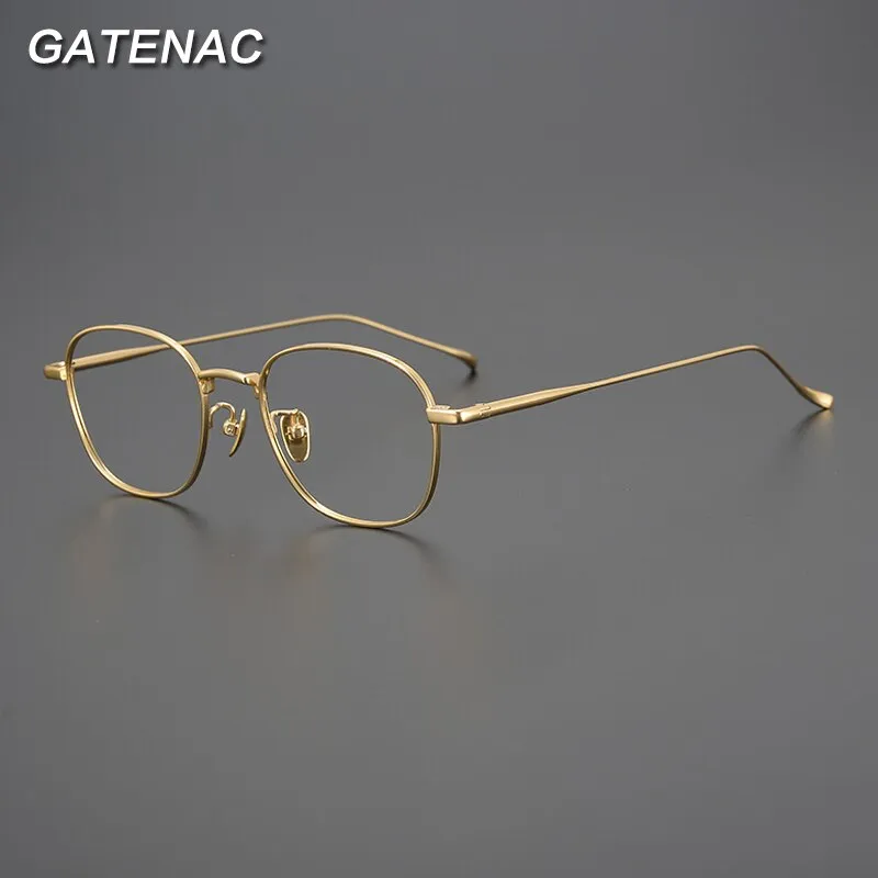 Gatenac Unisex Full Rim Irregular Square Titanium Eyeglasses Gxyj996