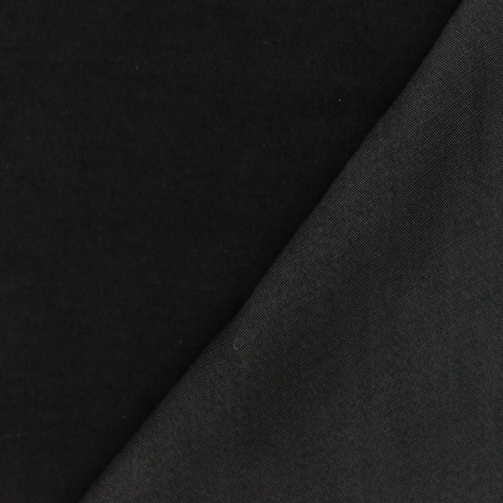 Grace Black Famous Designer Solid Polyester Charmeuse Satin Woven Fabric