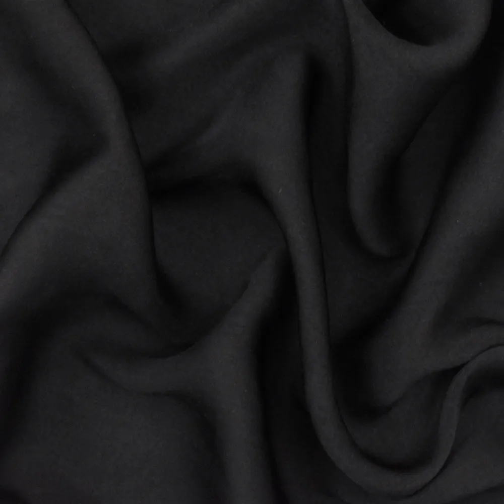 Grace Black Famous Designer Solid Polyester Charmeuse Satin Woven Fabric