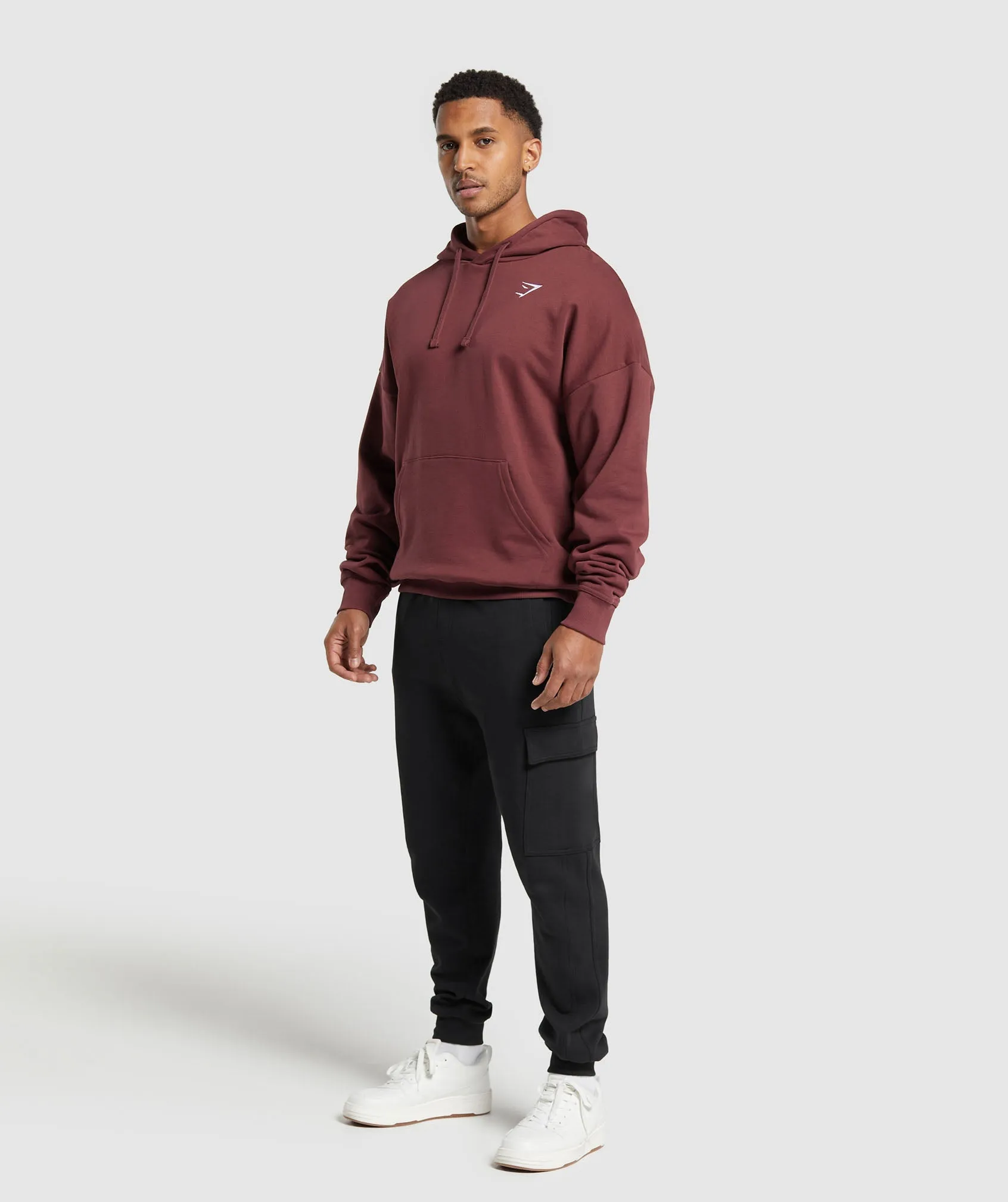 Gymshark Crest Oversized Hoodie - Burgundy Brown