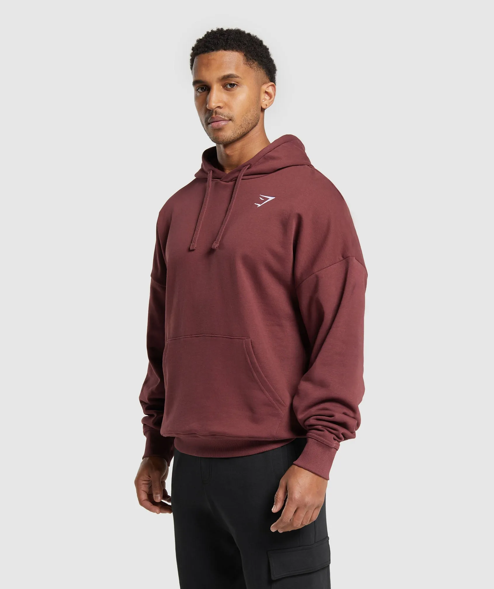 Gymshark Crest Oversized Hoodie - Burgundy Brown