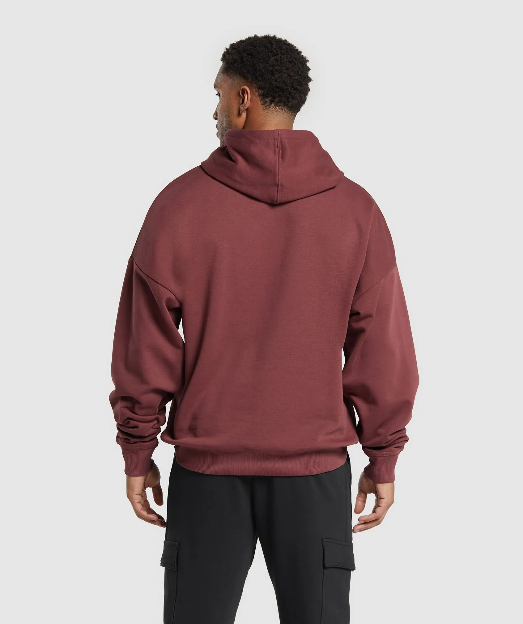 Gymshark Crest Oversized Hoodie - Burgundy Brown