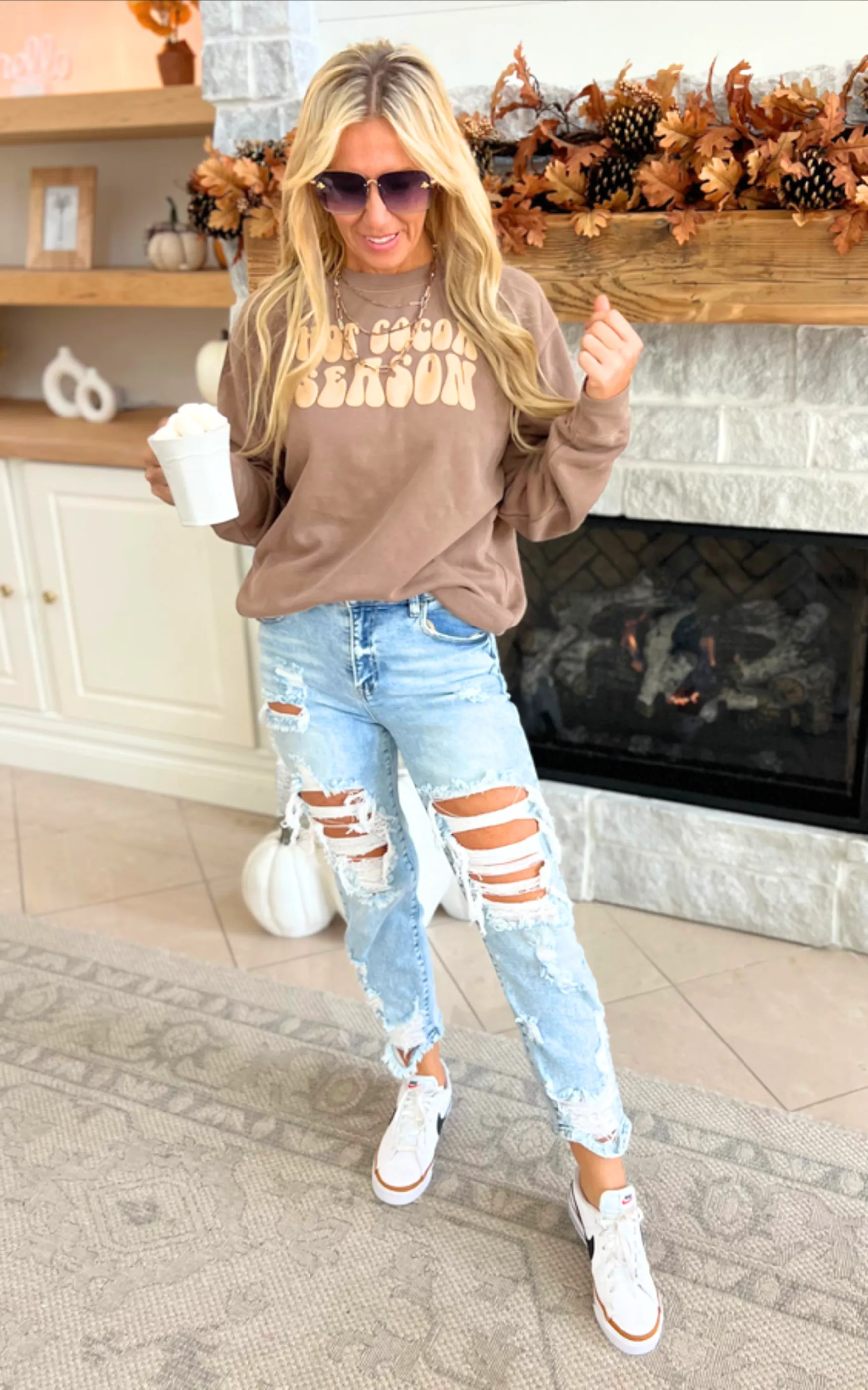 Hot Cocoa Pigment Dyed Sweatshirt**