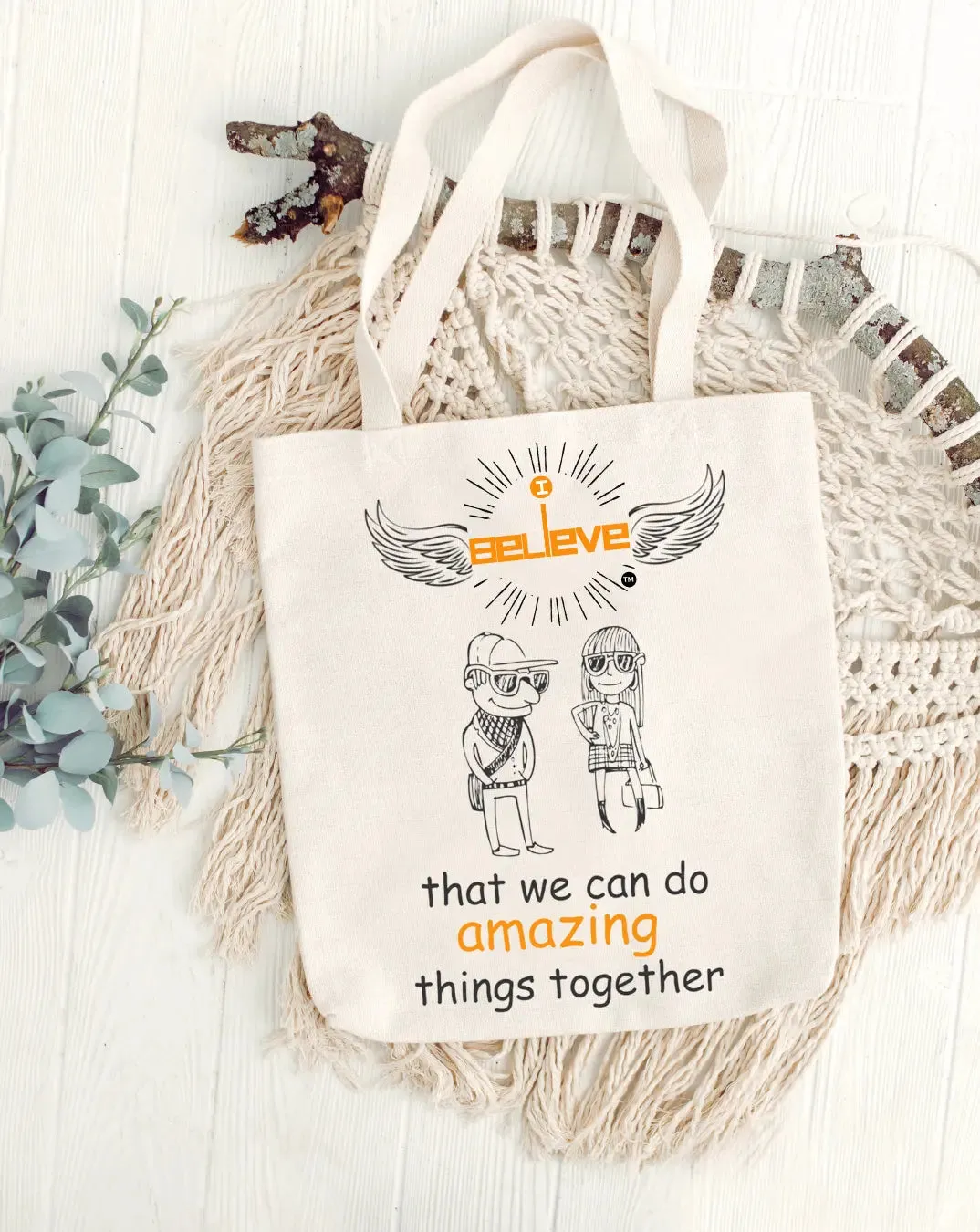 I Believe Amazing together Daily Thaila -  Canvas Reusable Bags