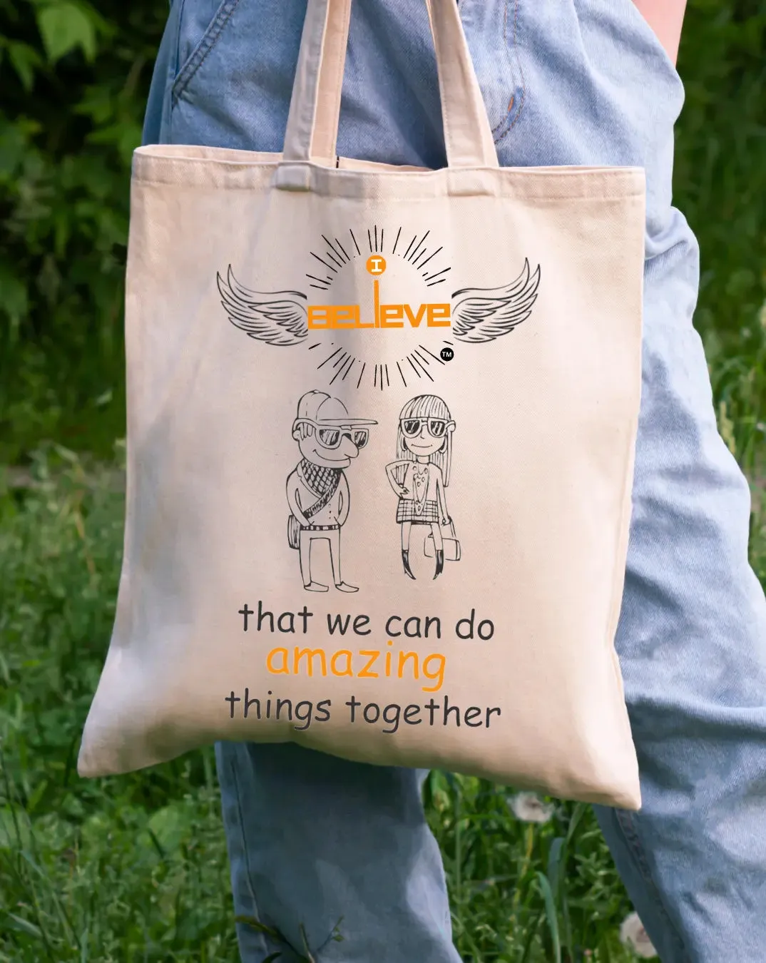 I Believe Amazing together Daily Thaila -  Canvas Reusable Bags