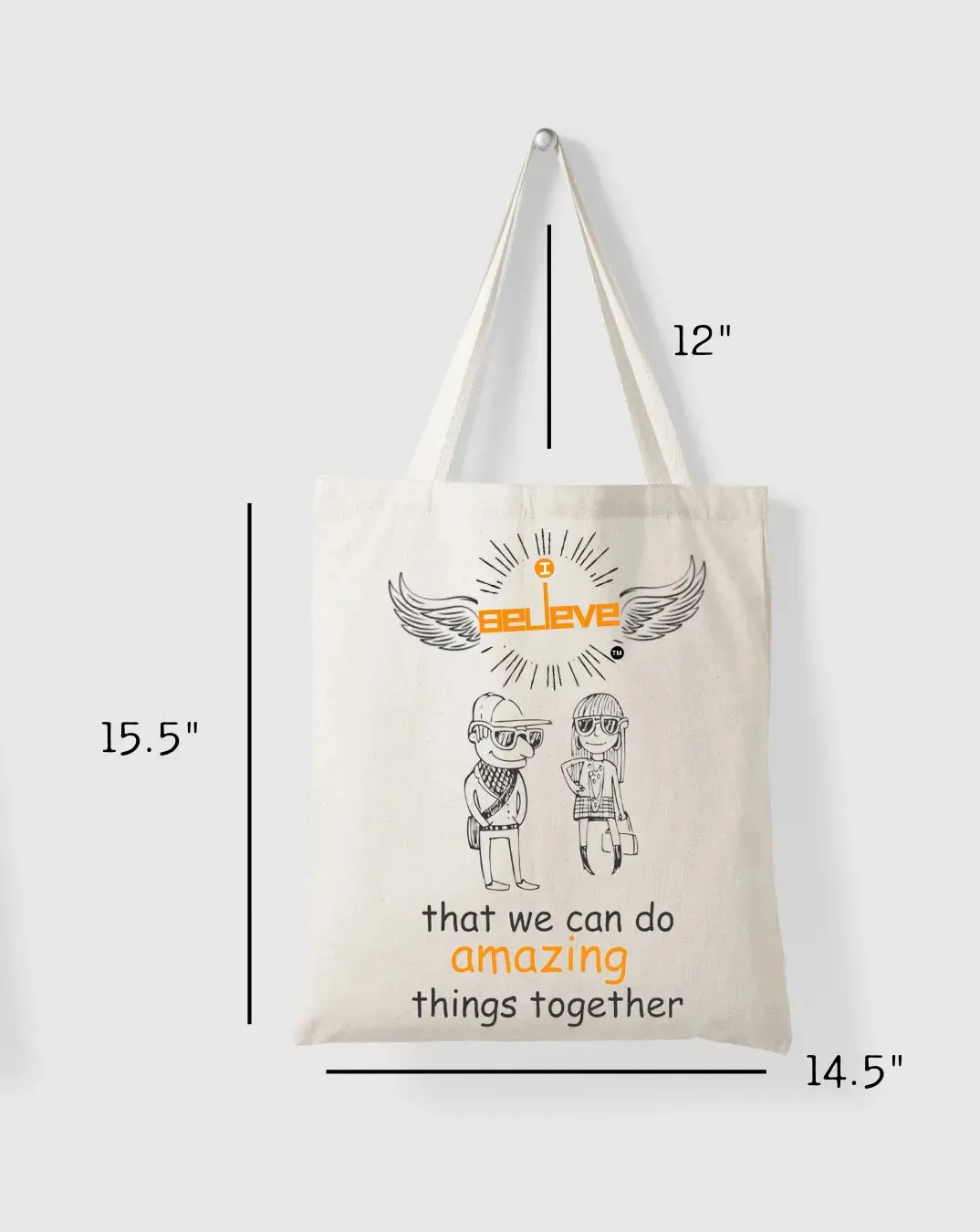 I Believe Amazing together Daily Thaila -  Canvas Reusable Bags