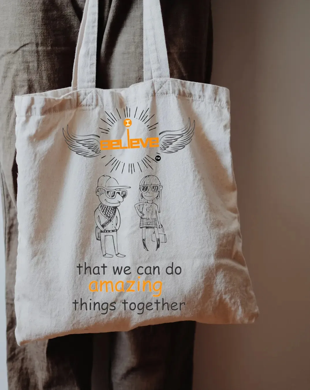 I Believe Amazing together Daily Thaila -  Canvas Reusable Bags