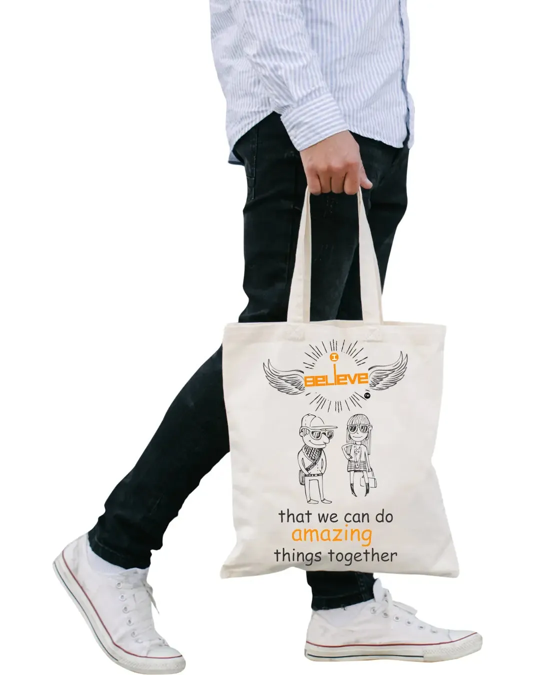 I Believe Amazing together Daily Thaila -  Canvas Reusable Bags