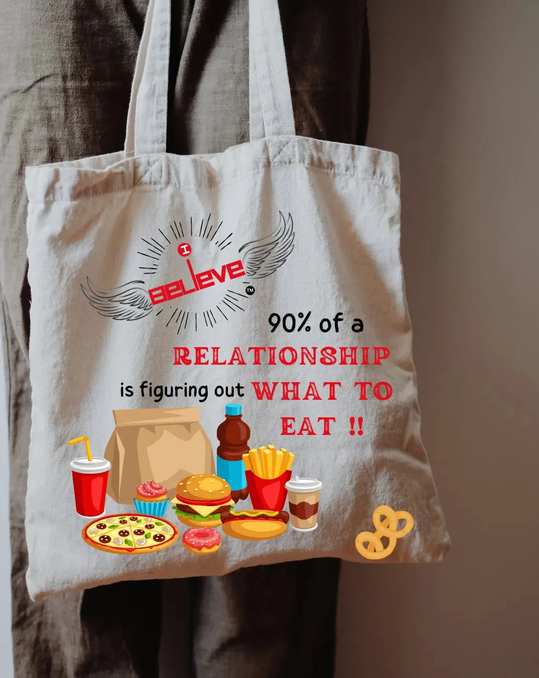 I Believe in Food  Daily Thaila -  Canvas Reusable Bags