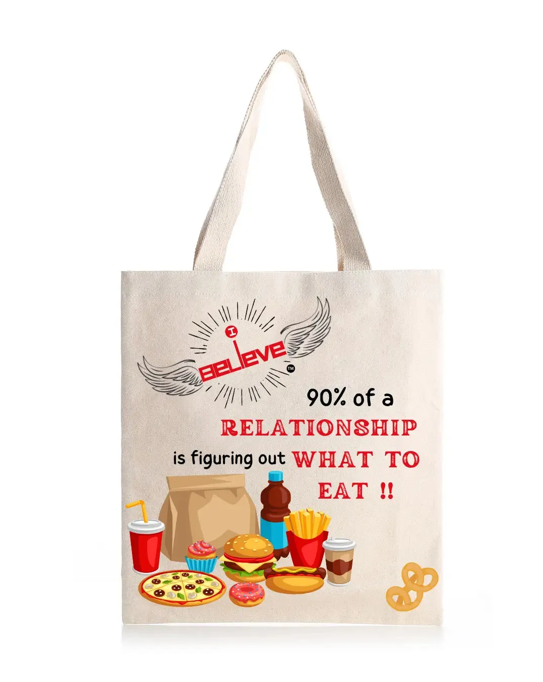 I Believe in Food  Daily Thaila -  Canvas Reusable Bags