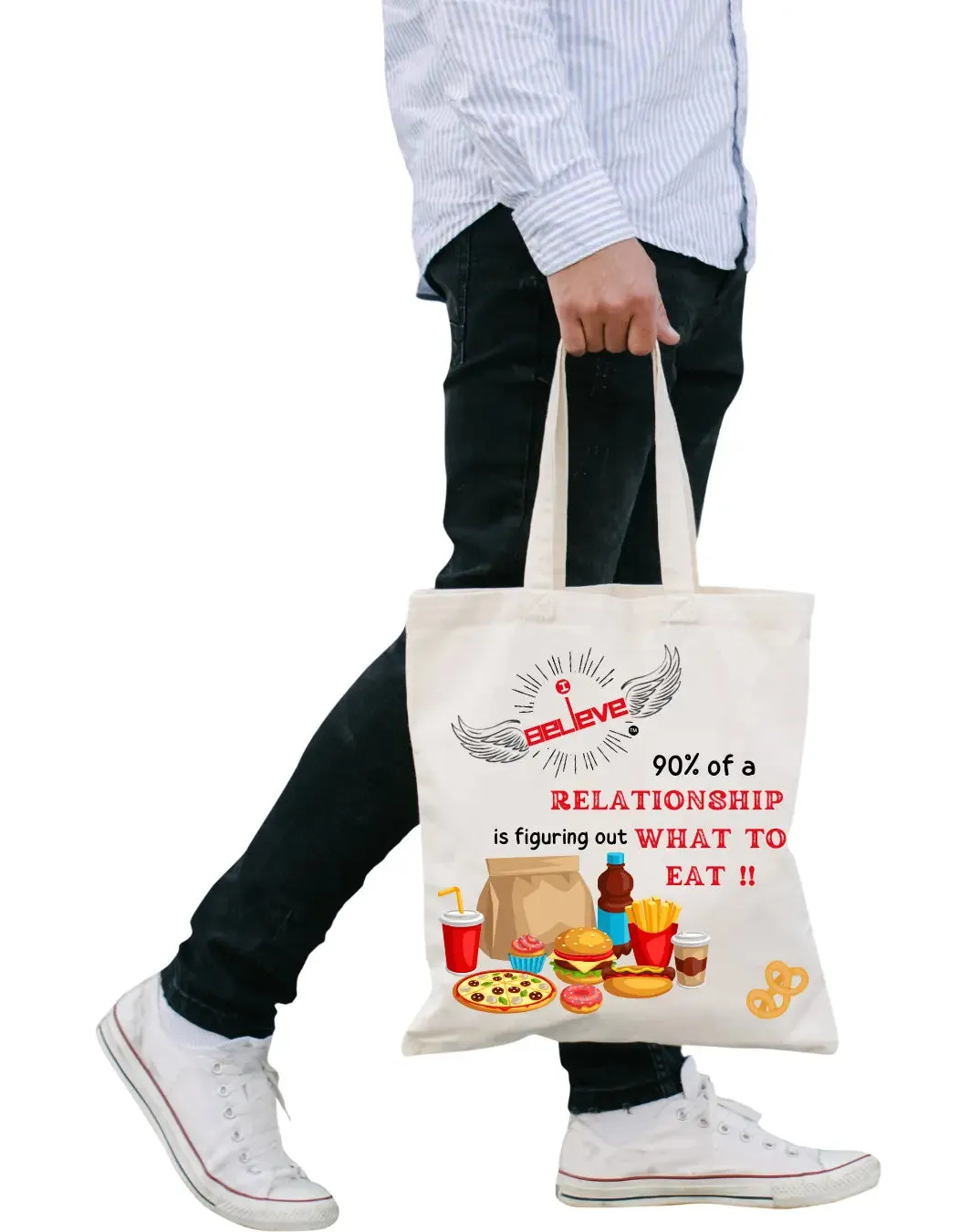 I Believe in Food  Daily Thaila -  Canvas Reusable Bags