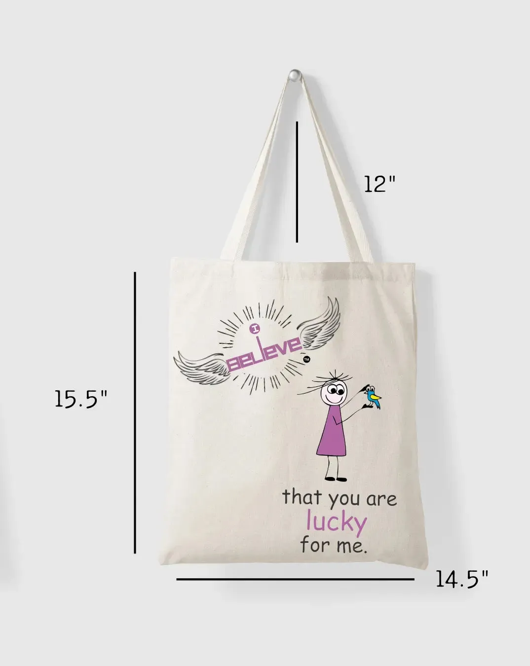 I Believe in Luck Daily Thaila -  Canvas Reusable Bags