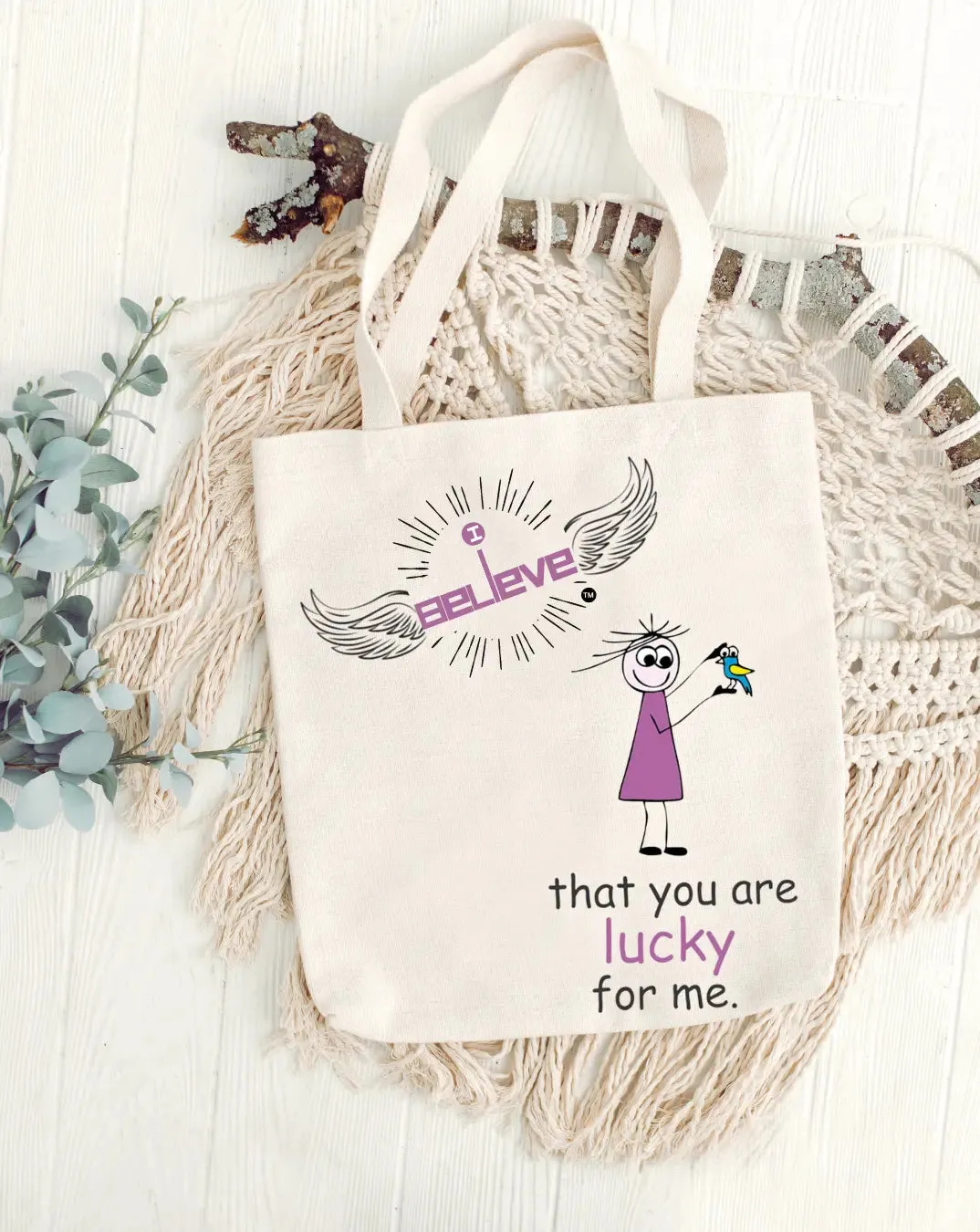 I Believe in Luck Daily Thaila -  Canvas Reusable Bags