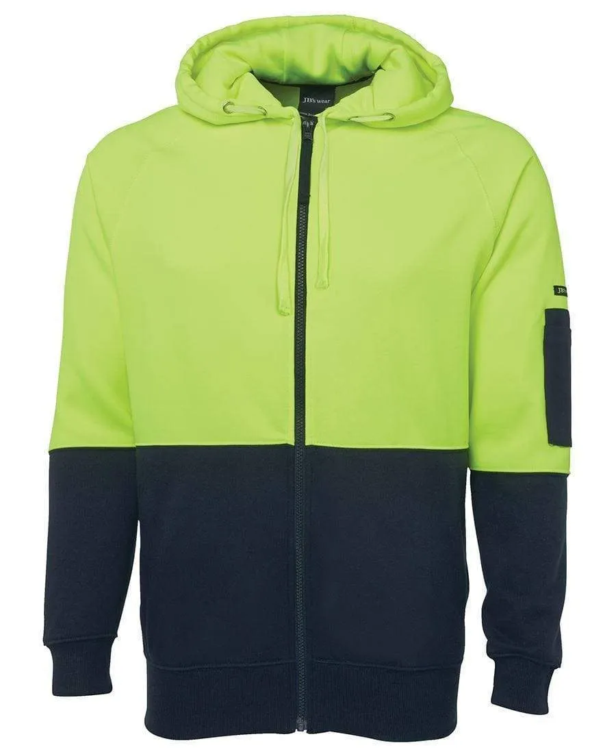 JB'S Hi-Vis Full Zip Fleecy Hoodie 6HVH