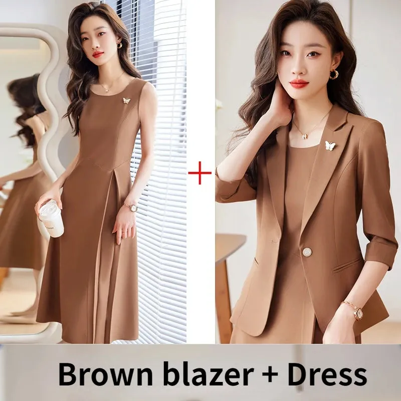 Joskaa hoco dresses Elegant Professional Women Suit Fashionable Minimalist Style to Show the Workplace Style Dress with Blazer New in Matching Sets