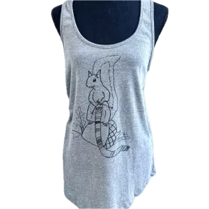 Knitting Squirrel Tank Tops