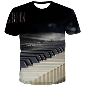 Music T shirts Men Instrument Tshirts Novelty Retro T-shirts 3d Electronic Tshirts Casual