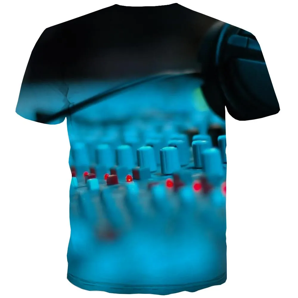 Music T shirts Men Instrument Tshirts Novelty Retro Tshirt Printed Electronic T-shirts Graphic