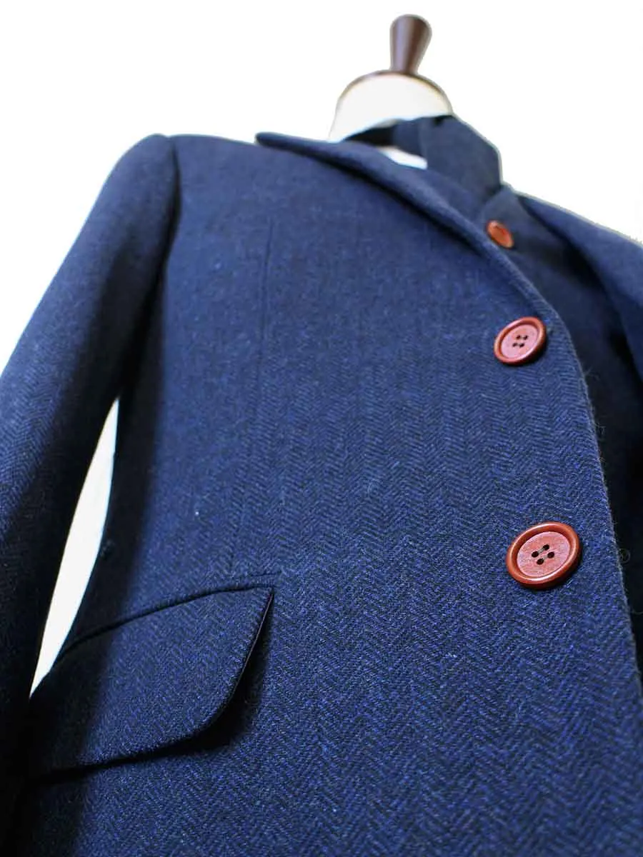 NAVY HERRINGBONE TWEED 2 PIECE SUIT