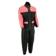 NexGen XS5031 Women's Pink and Black Water Proof Rain Suit with Cinch Sides