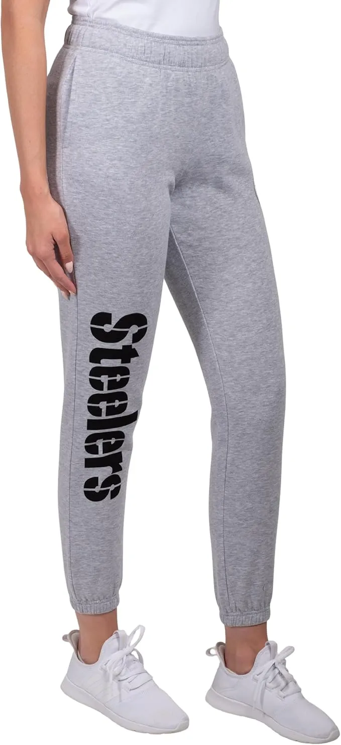 NFL Official Women's Super Soft Fleece Jogger Sweatpants|Pittsburgh Steelers