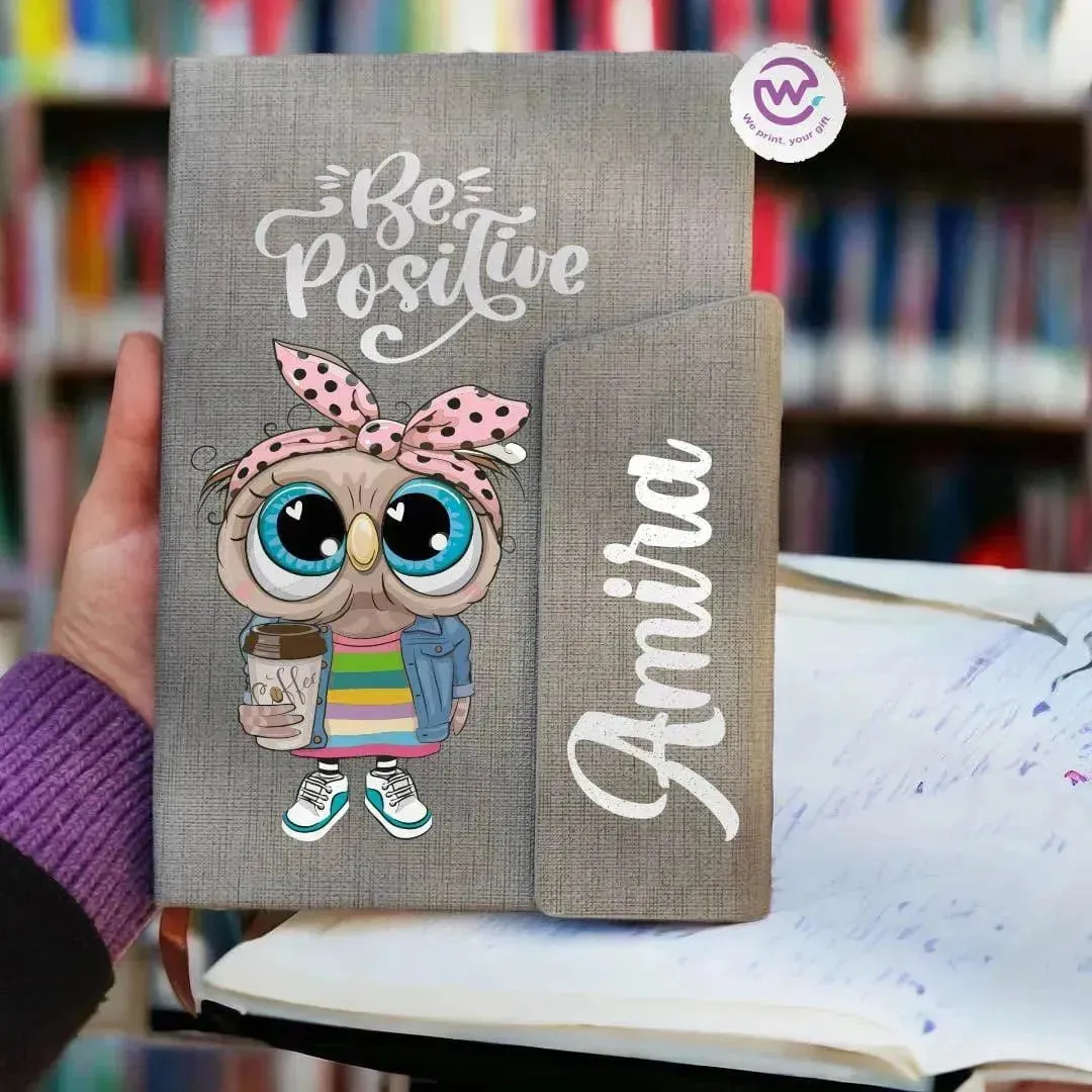 Notebook with magnetic closure-Cute Owl