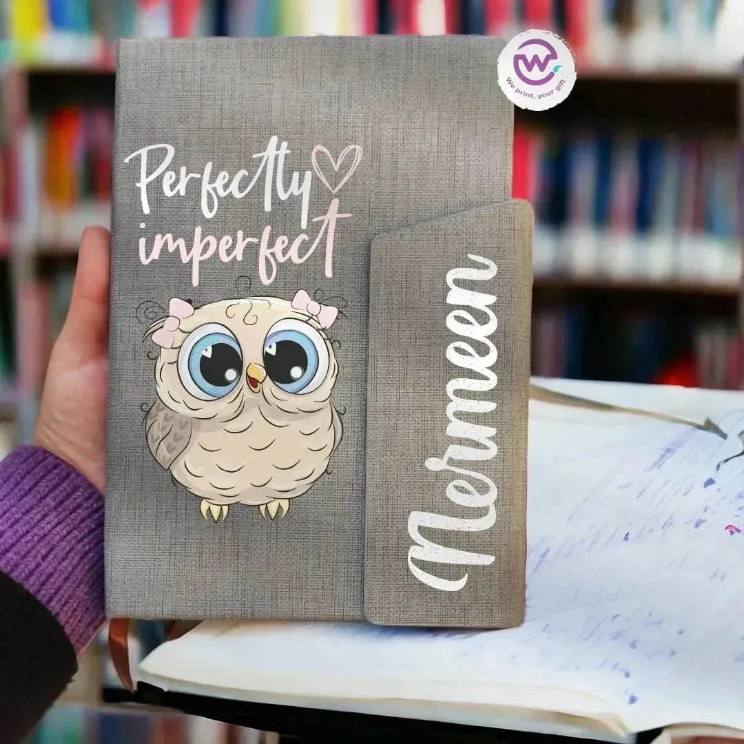 Notebook with magnetic closure-Cute Owl