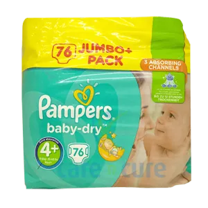 Pampers Baby Dry Diapers Jumbo Pack Size 4  , 76 Diapers